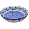 Polish Pottery Pie Dish 10&quot; Blue Phlox