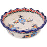 Polish Pottery Pie Dish 10&quot; Floral Explosion