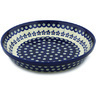 Polish Pottery Pie Dish 10&quot; Flowering Peacock