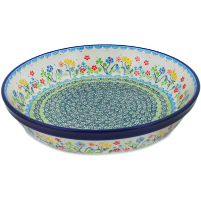 Polish Pottery Pie Dish 10&quot; Spring Sights UNIKAT