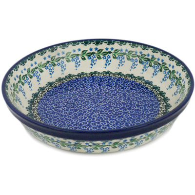 Polish Pottery Pie Dish 10&quot; Wisteria