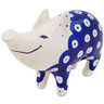 Polish Pottery Pig Figurine 5&quot; Blue Eyes
