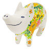Polish Pottery Pig Figurine 5&quot; Bright Spring UNIKAT
