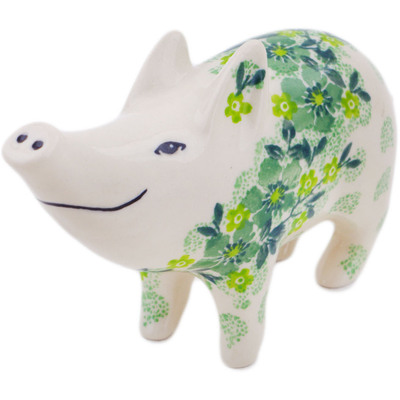 Polish Pottery Pig Figurine 5&quot; Envy
