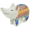 Polish Pottery Pig Figurine 5&quot; Grecian Sea