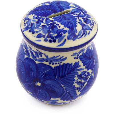 Polish Pottery Piggy Bank 4&quot; UNIKAT