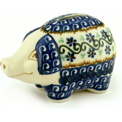 Polish Pottery Piggy Bank 5&quot;