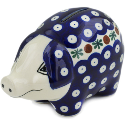 Polish Pottery Piggy Bank 5&quot; Mosquito