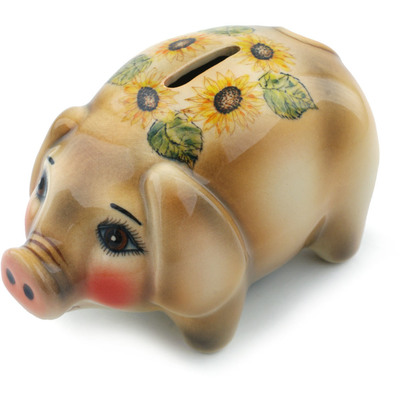 Polish Pottery Piggy Bank 6&quot;