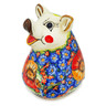 Polish Pottery Piggy Bank 7&quot; Bright Beauty UNIKAT