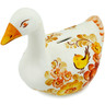 Faience Piggy Bank 9&quot; Brown Sunshine