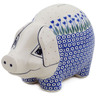 Polish Pottery Piggy Bank 9&quot; Water Tulip