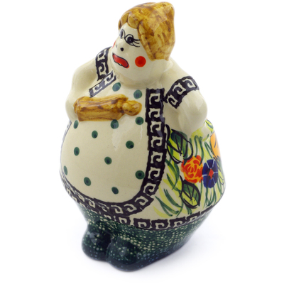 Polish Pottery Piggy Bank Housekeeper Yellow Flower UNIKAT