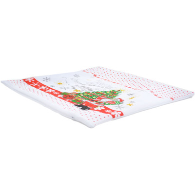 Textile Pillow Case Set of 2 Jolly Santa Red