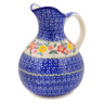 Polish Pottery Pitcher 10 Cup Hibiscus Haven