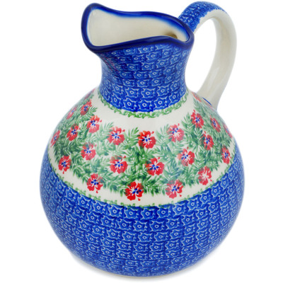 Polish Pottery Pitcher 10 Cup Midsummer Bloom