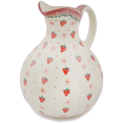 Polish Pottery Pitcher 10 Cup New Berry Blooms