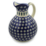 Polish Pottery Pitcher 10 Cup Peacock
