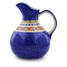 Polish Pottery Pitcher 10 Cup Red Cornflower