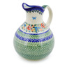 Polish Pottery Pitcher 10 Cup Ring Of Flowers UNIKAT