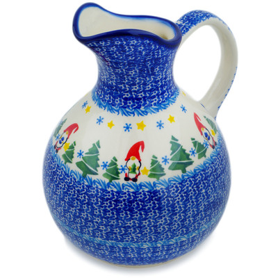 Polish Pottery Pitcher 10 Cup Twinkle Twinkle Little Gnome