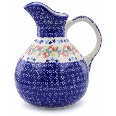 Polish Pottery Pitcher 10 Cup Wreath Of Bealls