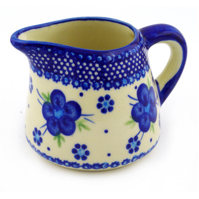 Polish Pottery Pitcher 10 oz Bleu-belle Fleur