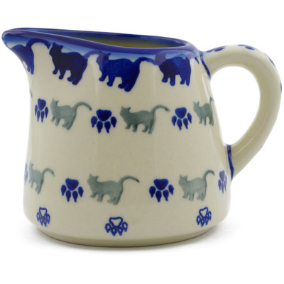 Polish Pottery Pitcher 10 oz Boo Boo Kitty Paws