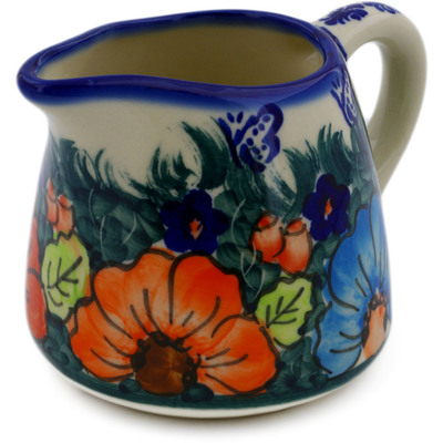 Polish Pottery Pitcher 10 oz Butterfly Splendor UNIKAT