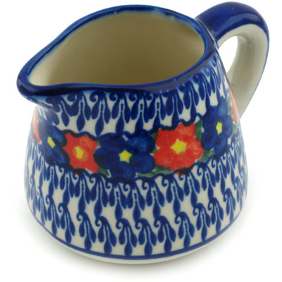 Polish Pottery Pitcher 10 oz Floral Burst