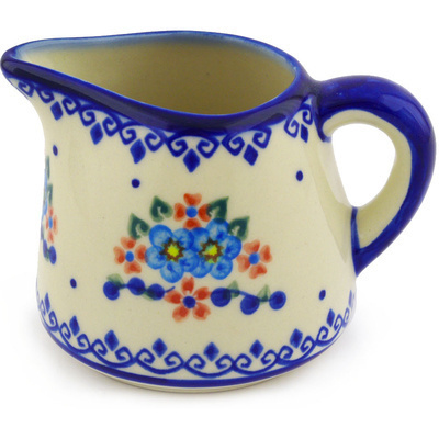 Polish Pottery Pitcher 10 oz Hearts And Flowers