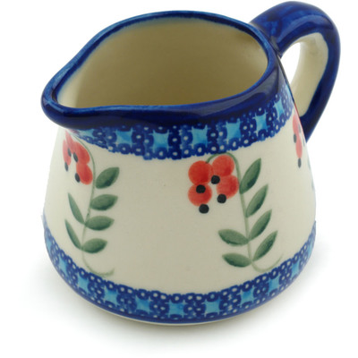 Polish Pottery Pitcher 10 oz Red Berries
