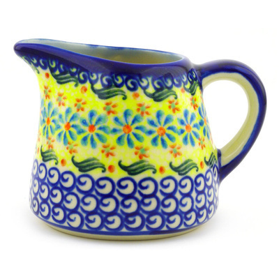 Polish Pottery Pitcher 10 oz Sunshine Blooms