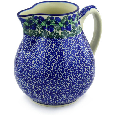 Polish Pottery Pitcher 101 oz Blueberry Fields Forever