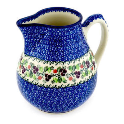Polish Pottery Pitcher 101 oz Cherries Jubilee