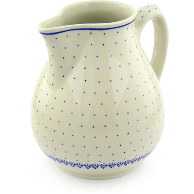 Polish Pottery Pitcher 101 oz Polka Dot Bouquet