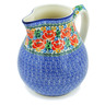 Polish Pottery Pitcher 101 oz Red Poppy Burst UNIKAT