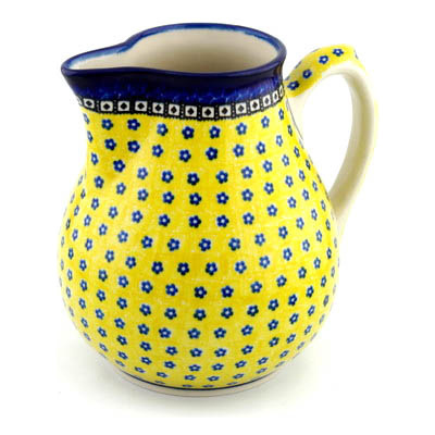 Polish Pottery Pitcher 101 oz Sunburst Daisies