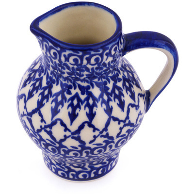 Polish Pottery Pitcher 11 oz Winter Blue
