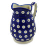 Polish Pottery Pitcher 12 oz Blue Eyed Peacock