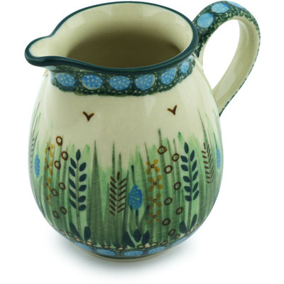 Polish Pottery Pitcher 12 oz Prairie Land UNIKAT