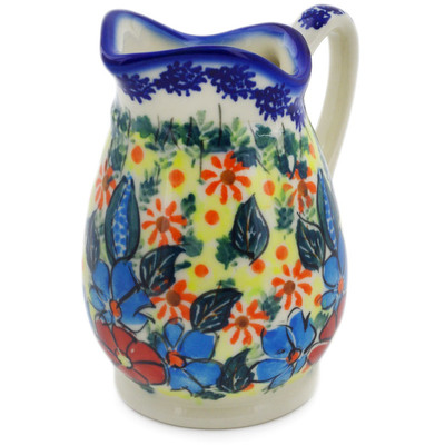 Polish Pottery Pitcher 12 oz Red Berries