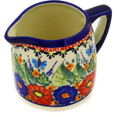 Polish Pottery Pitcher 13 oz Spring Splendor UNIKAT