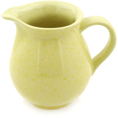 Polish Pottery Pitcher 15 oz Butter Yellow