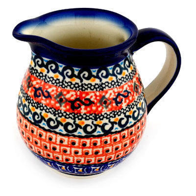 Polish Pottery Pitcher 15 oz Terra Cotta UNIKAT