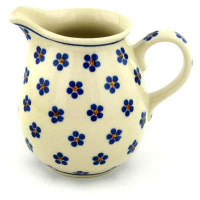 Polish Pottery Pitcher 17 oz Daisy Dots