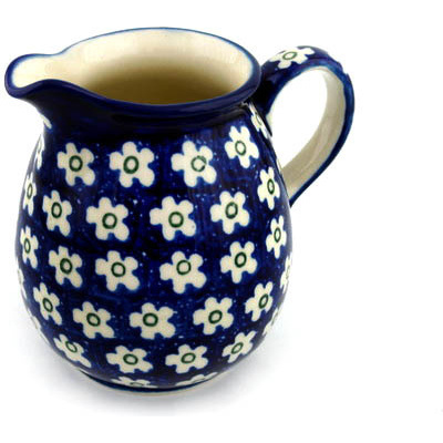 Polish Pottery Pitcher 17 oz Daisy Patch