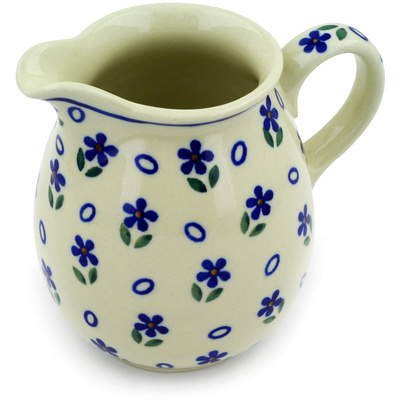 Polish Pottery Pitcher 17 oz Daisy Sprinkles