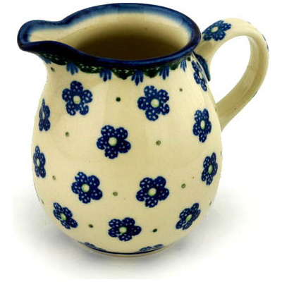 Polish Pottery Pitcher 17 oz Falling Daisies