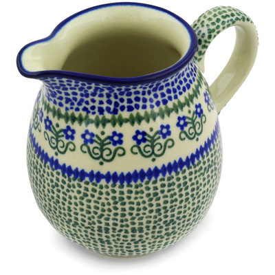 Polish Pottery Pitcher 17 oz Fanciful Daisy